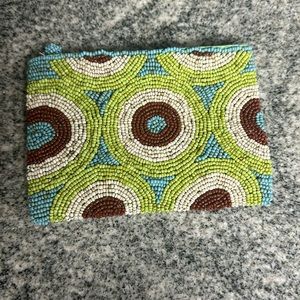 Super cute beaded coin purse or makeup bag